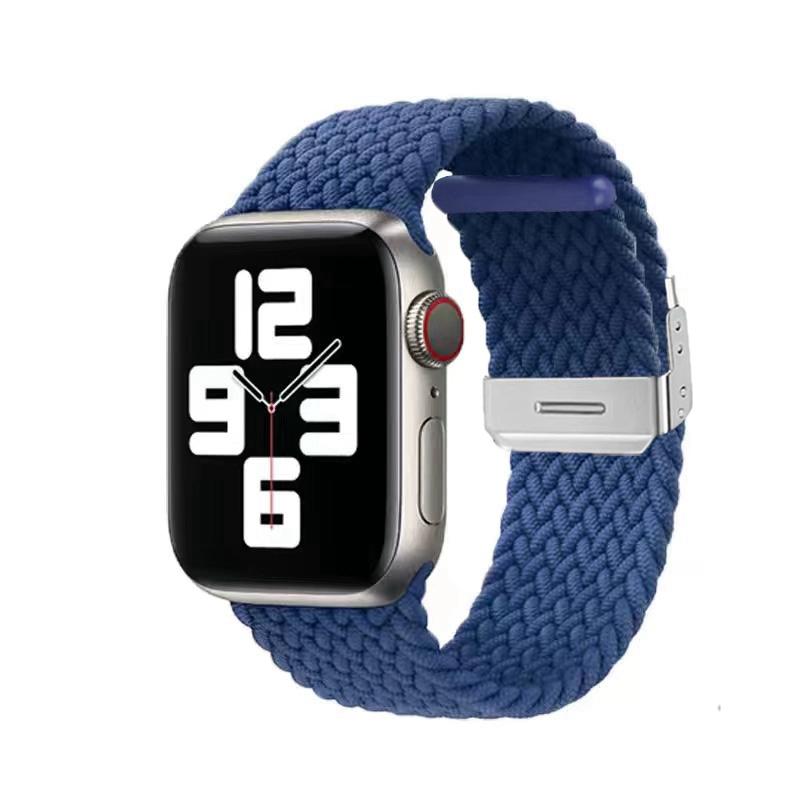 Nylon Fabric Band for Apple Watch Series 8 7 6 SE 5 4 3 38 40mm 42mm 44mm 41MM 45MM 49 Ultra Braided Solo Loop Strap for Iwatch