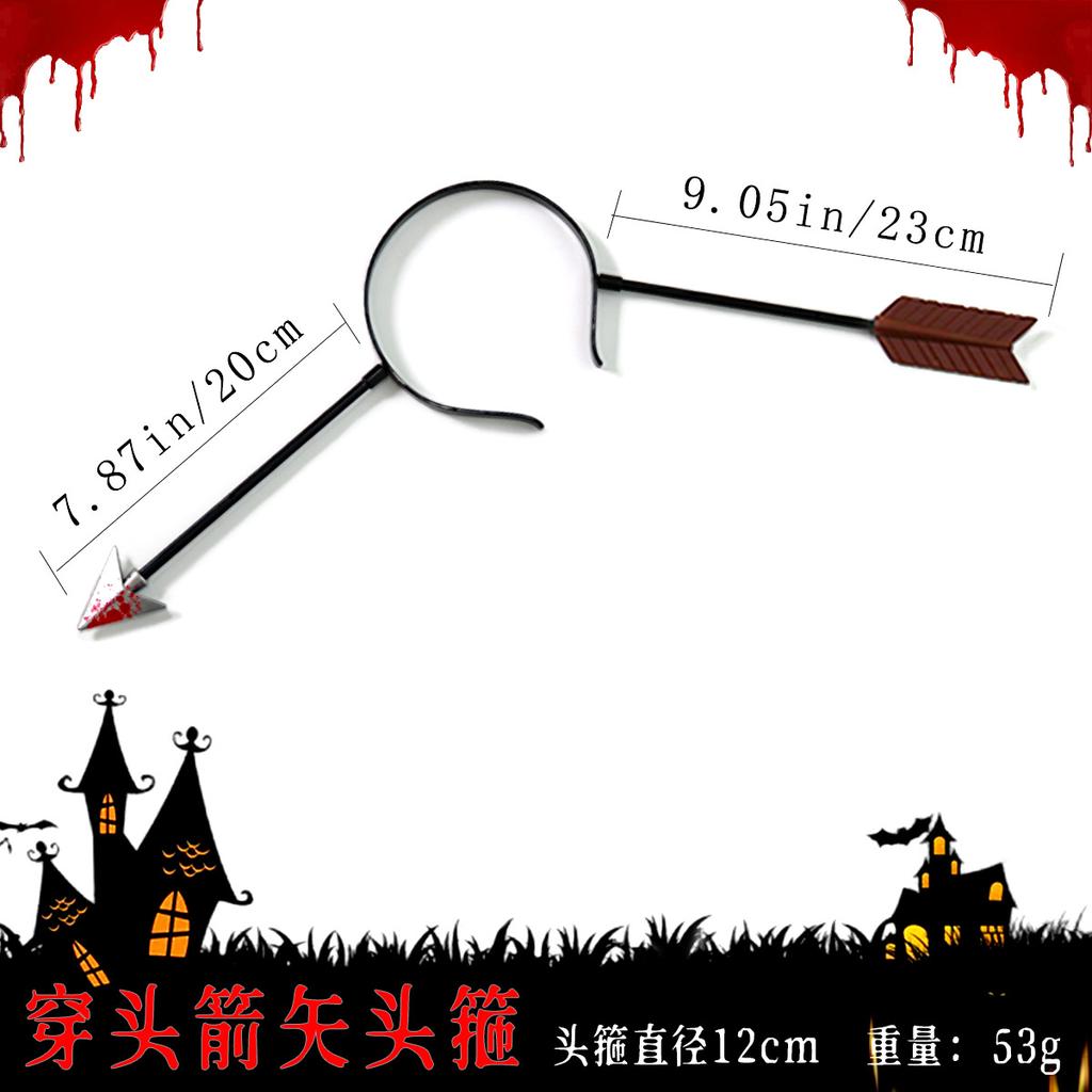 Halloween Head Props, Ghost Festival Horror Spoof Trick, Head Axe Wrench Needle Head Buckle Headdress