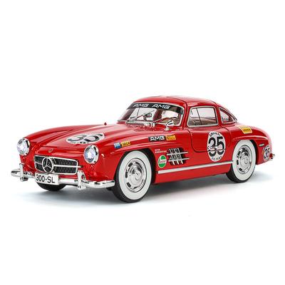 Модель спортивного автомобиля BENZ 300SL с алюминиевым покрытием и соотношением сторон 1/24 с реалистичными звуковыми эффектами, коллекционные игрушки для детей и взрослых