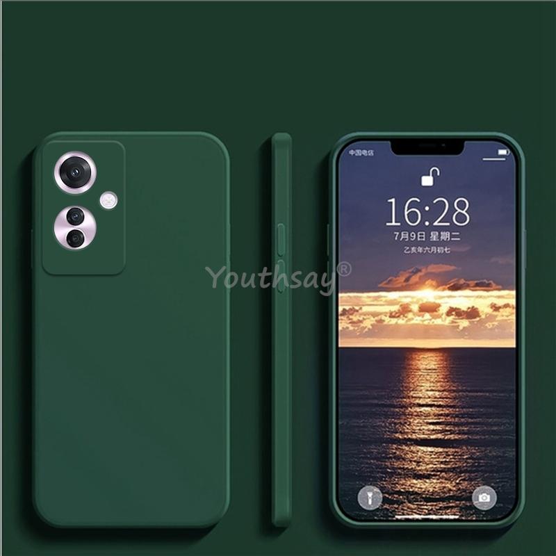 Чехол для OPPO Reno 11 F Чехол Reno 11F Жидкий силикон Однотонный Мягкий ТПУ Противоударный Capa Защитный чехол для телефона Чехол Reno11 F