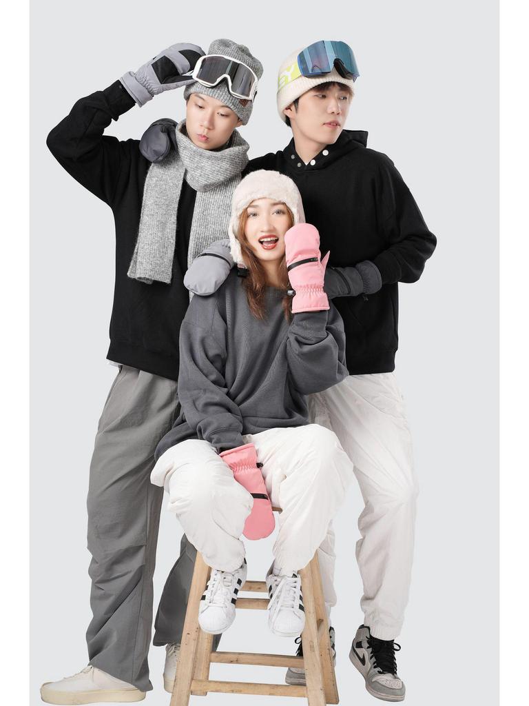 Зимние лыжные перчатки Northeast: Двухслойный бархат, водонепроницаемый, защита от отрицательных температур