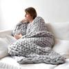 Fashion Chunky Merino Wool Blanket Thick Big Yarn Roving Knitted Blanket Winter Warm Throw Sofa Bed Blanket