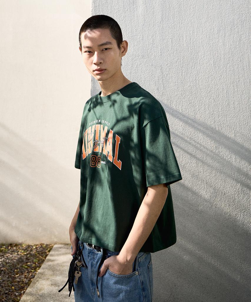 MINIMALPROJECT 88 Arch Logo Oversized Short Sleeve T-Shirt Mst150C [Green]