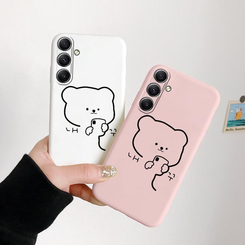 Couple Cartoon Patterned Soft Silicone Case For Samsung M35 A55 S24 Xiaomi Redmi Note Poco C65 iPhone Huawei Honor Realme Protective Shockproof Cover