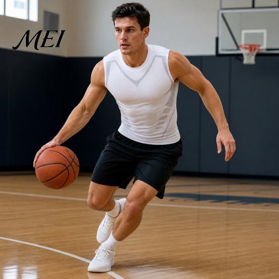 Calorie Burning Compression Vest Men's Tank Top, High Stretch Quick Dry Athletic for Basketball Core Tightening Workout Running, Posture Corrector