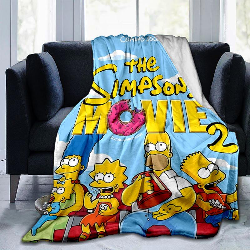 1Pc Simpsons Movie Adventure Blanket Soft And Comfortable Casual Warm Camping Travel Christmas Halloween Gift M921915