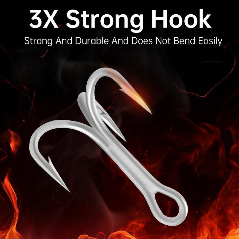 Kingdom Тройной рыболовный крючок из углеродистой стали, рыболовные крючки 1 # 2 # 4 # 6 # с антикоррозийным покрытием 6 шт./лот 3X прочные крючки рыболовные аксессуары