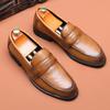 Fashion Handcrafted Men's Classic Loafer Shoes British Casual Business Shoes Step-in Official Daily Footwear Retro Flat Loafers Size 46