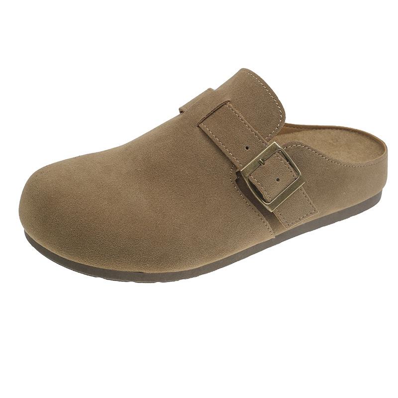 Thick-soled Retro Versatile Boken Shoes Women's Shoes Outer Wear 2025 Autumn New Bag Head Half Slippers Soft-soled Muller Shoes