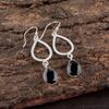 Natural Black Onyx Gemstone 925 Sterling Silver Jewelry Handmade Earrings 1.90" EE-16-17