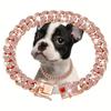 1pcs Dog Chain Collar Diamond Cuban Chain Dog Collar 13mm Wide Dog Necklace Metal Cat Chain Pet Crystal Collar Jewelry Accessories Suitable Pet