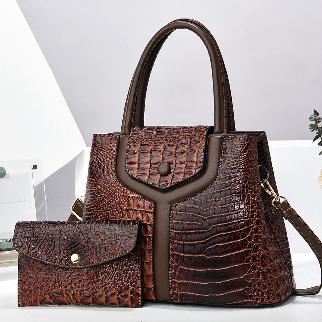 Crossborder Fashion Womens Crocodile Pattern Tote Bag With Large Capacity For Daily Use