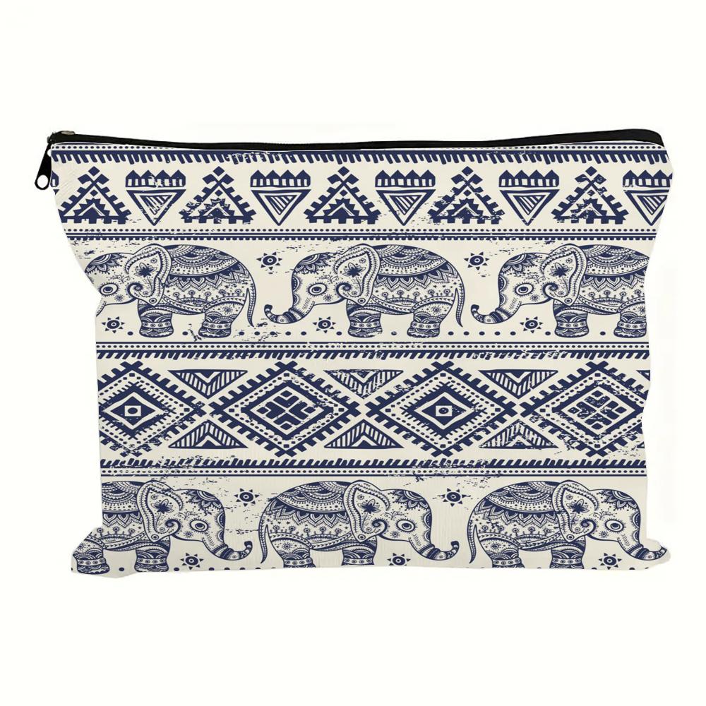 Colorful Elephant Makeup Pencil Case Gift for Girls Stationery Supplies Storage Bags Travel Toiletry Pouch