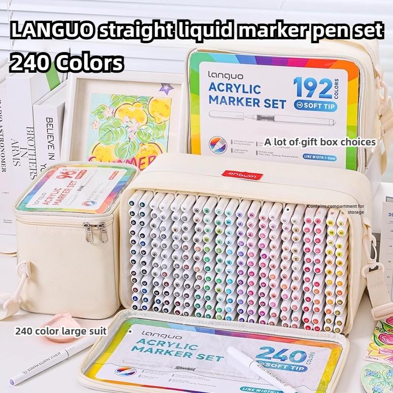 LANGUO 288/9 Цветов Акриловые Маркер-Ручки Мягкая Кисть Профессиональные Рисовальные Ручки для Граффити Школьные Канцелярские Товары Художественные Принадлежности
