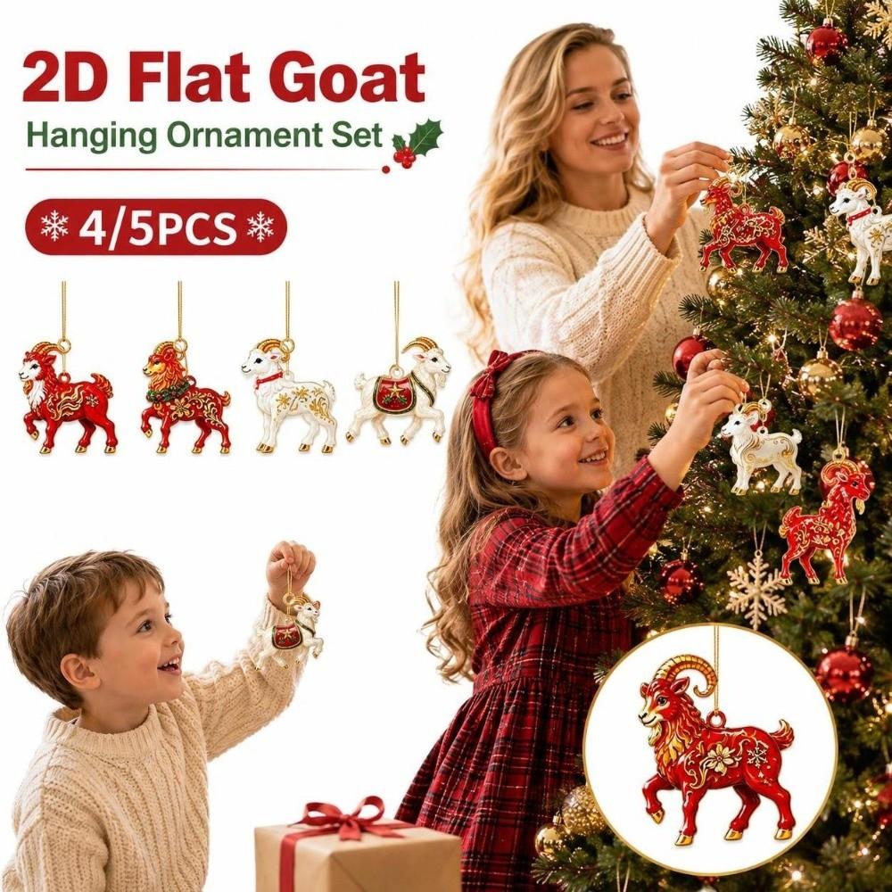 Shining Goat Pendant Acrylic Christmas Tree Ornament Goat Hanging Ornament Set  Shop Window Display