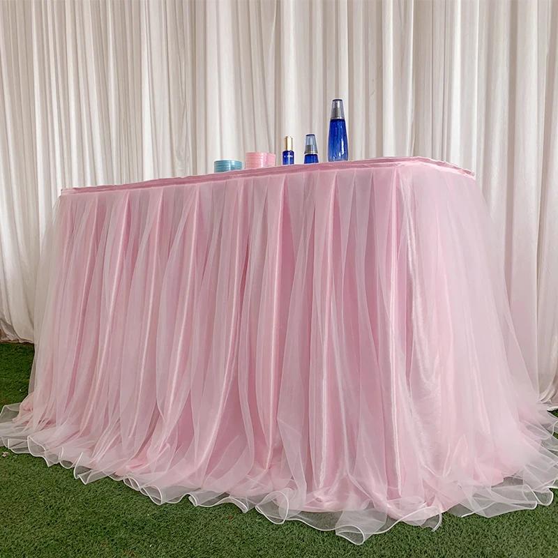 Юбка для стола «Туту», тюль Wonderland, золотисто-коричневый, свадьба, день рождения, детский душ, домашний банкет, вечеринка, украшение