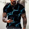 Men's T-shirt 3d Printed Lightning Pattern Oversized T-shirt Top Casual Cool Short Sleeved Summer Street Fashion Men's Clothing