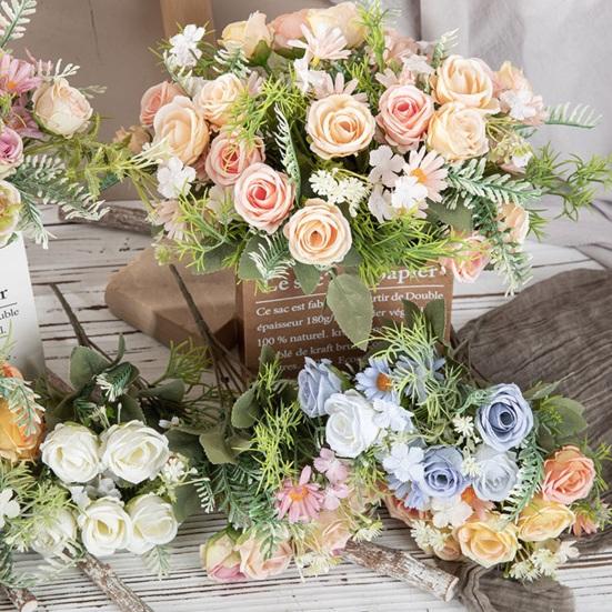 Красивый Искусственный Букет Многослойными Лепестками Красочные Декоративные