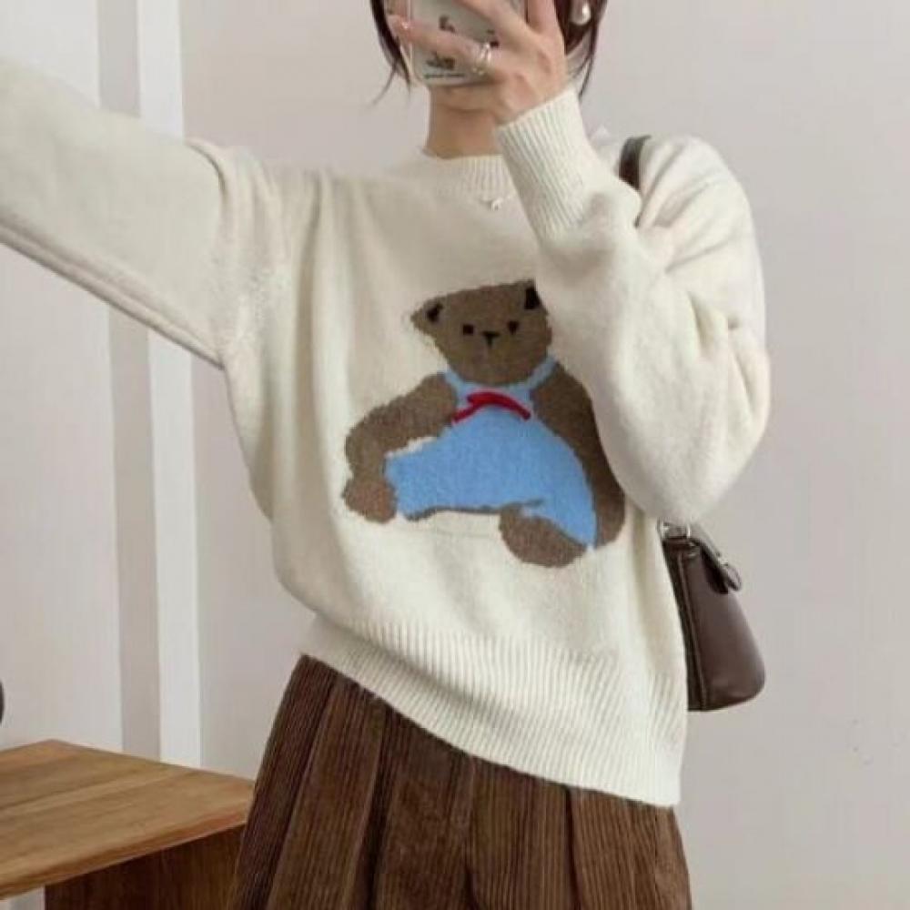 Navava Teddy Bear Long Sleeve Knit Tee Nk2596