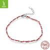 Silver Ziyun Mouse Zodiac Year Small Red Rope S925 Sterling Silver Bracelet Fashion Platinum-plated Female Simple Silver Bracelet