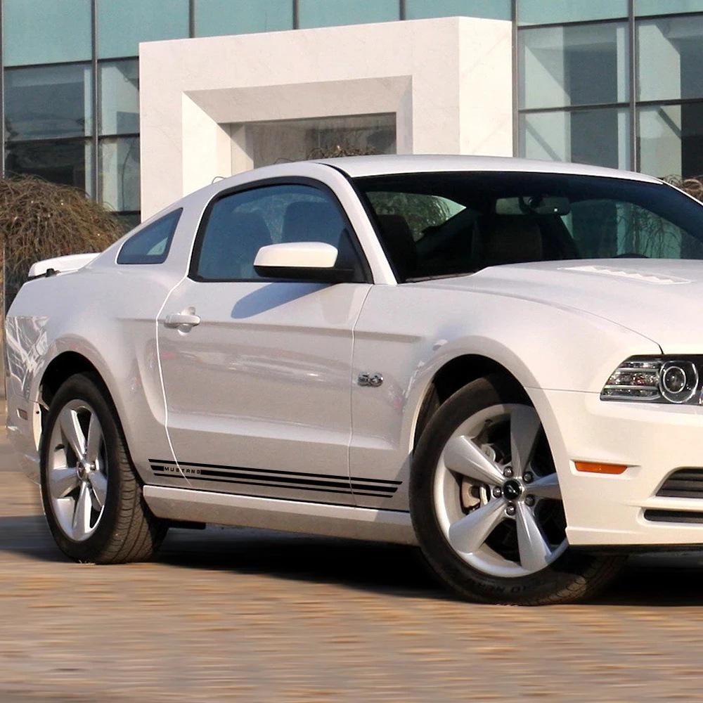 Полосы на пороги Ford Mustang GT Автомобильная наклейка