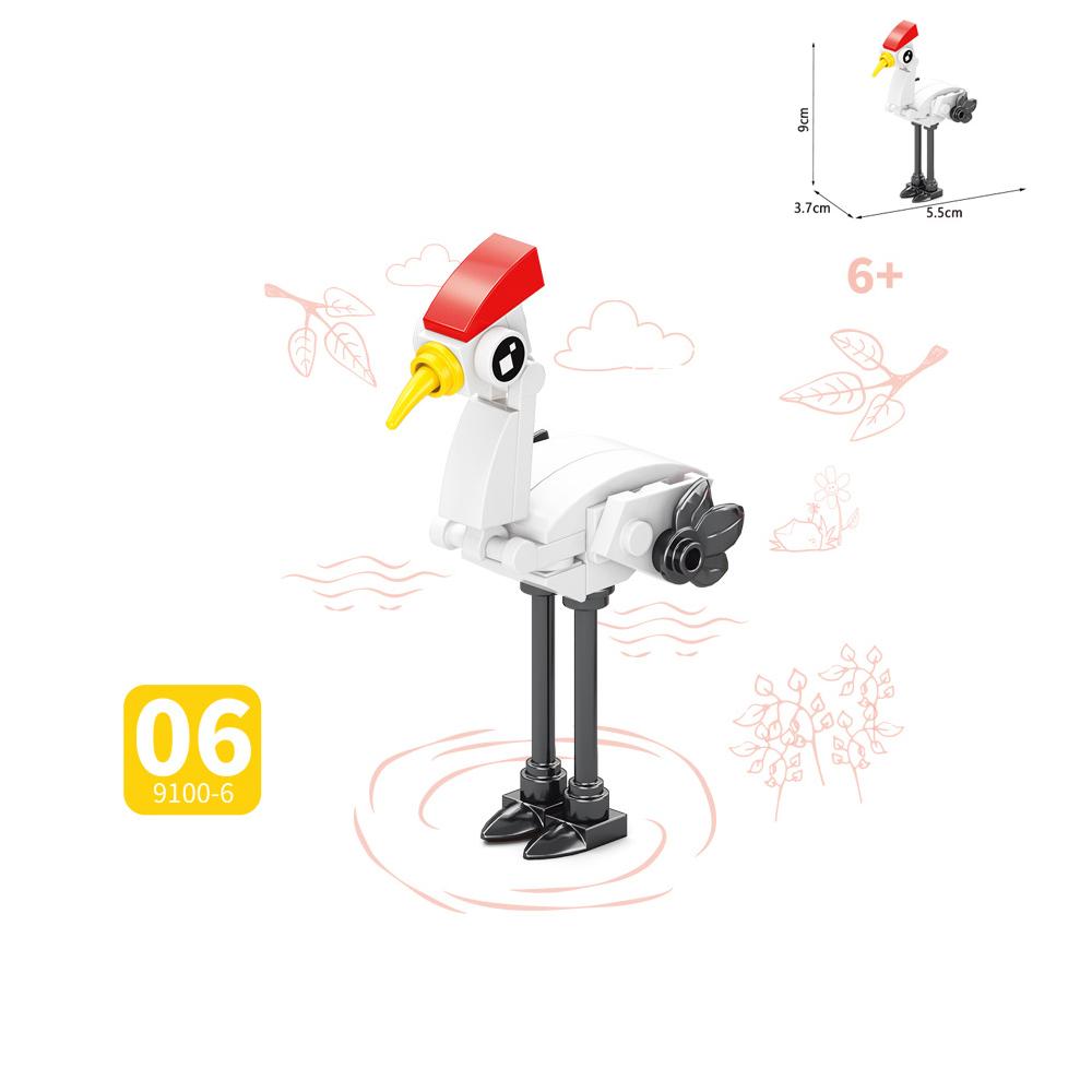 MOC Пазл Животные Строительные блоки Пчела Тигр Лев Жираф Лягушка Крокодилы Лиса Птица Дикий кабан Насекомые Мини DIY Кирпичный конструктор Игрушка Подарок F029