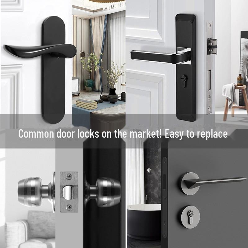 Американский интеллектуальный дверной замок со сканером отпечатков пальцев для комнат, офисов, квартир и отелей с шаровой ручкой и клавиатурой