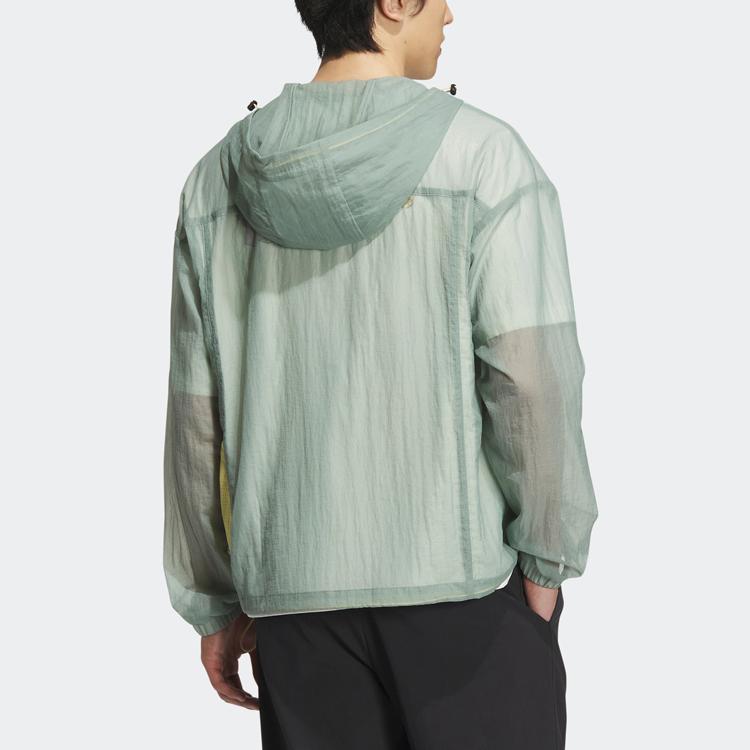 Adidas Neo City Escape Windbreaker With Patchwork Pockets And Long Sleeves Men Jackets Silver Gray Green IA6861