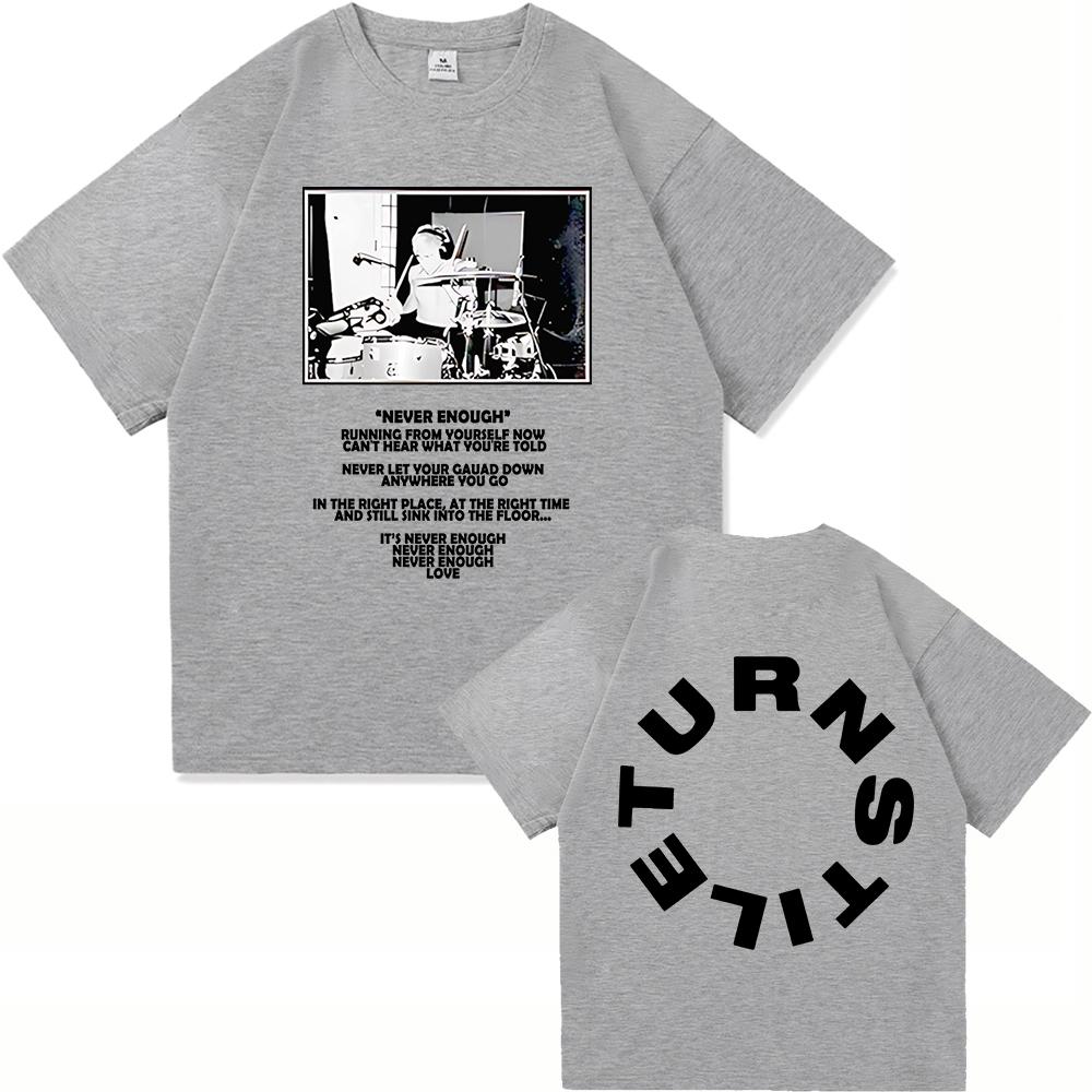 Turnstile Double Rainbow Tshirt 2025 Album Never Satisfied Mens Pure Cotton Tshirt Harajuku Highquality Retro Casual Tshirt