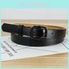 Simple Black Pu Waist Belt With Alloy Buckle For Daily Casual And Formal Outfits