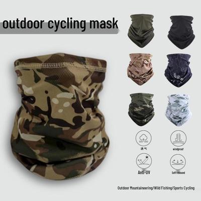 Летний камуфляжный сетчатый бафф для шеи: Дышащая бандана для защиты от солнца и пыленепроницаемая маска для лица.