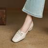 Мода 2025 Новое поступление Мягкая натуральная кожа Женские туфли на каблуке Квадратный носок Удобные Модные Повседневные Туфли на низком каблуке Обувь на четыре сезона