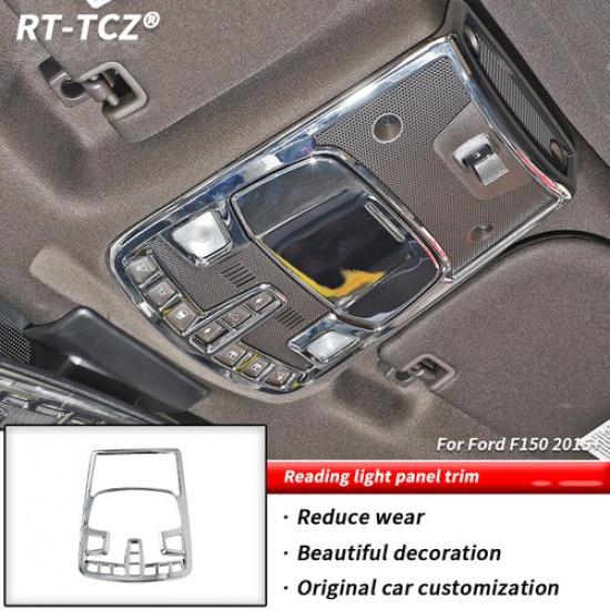 Front Reading Light Lamp Panel Trim Decor Cover For Ford F-150 2015- Chrome