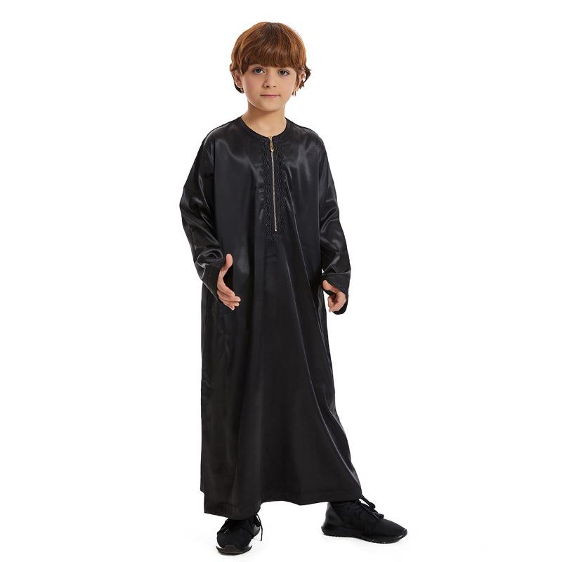 Muslim Saudi Arab Kids Boys Kaftan Robe Dishdasha Abaya Thobe Jubba Thoub Dress