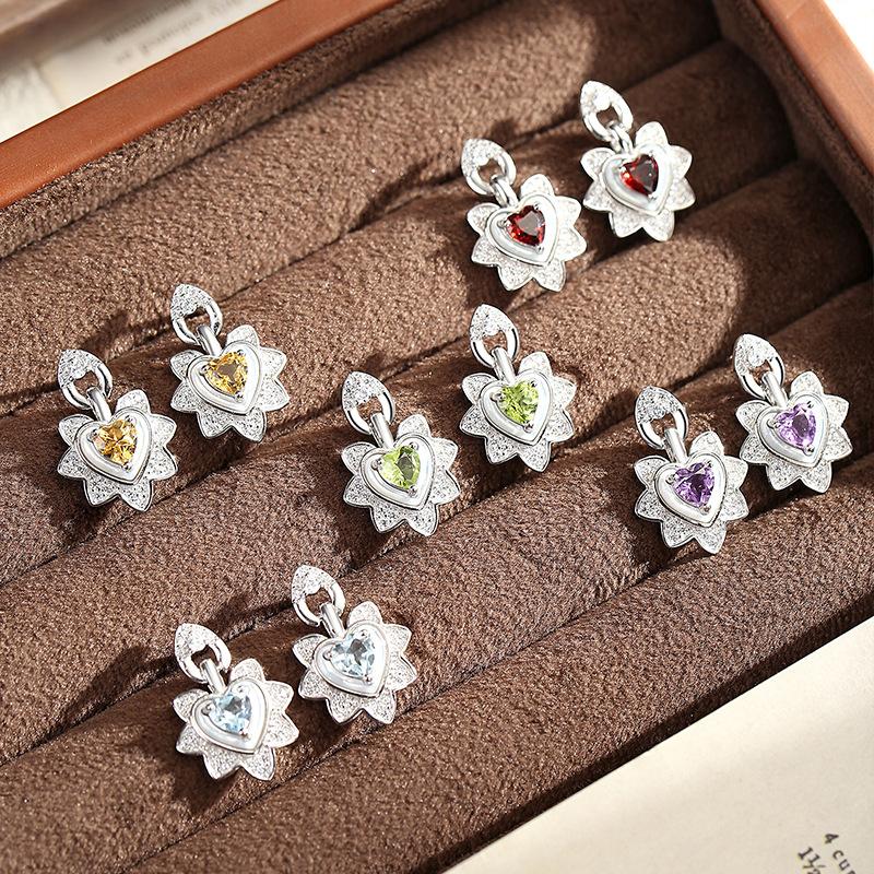 925 Sterling Silver 5mm Heart-shaped Stud Earrings Inlaid Natural Crystal Minimalist Daily Wear Hypoallergenic Jewelry for Women