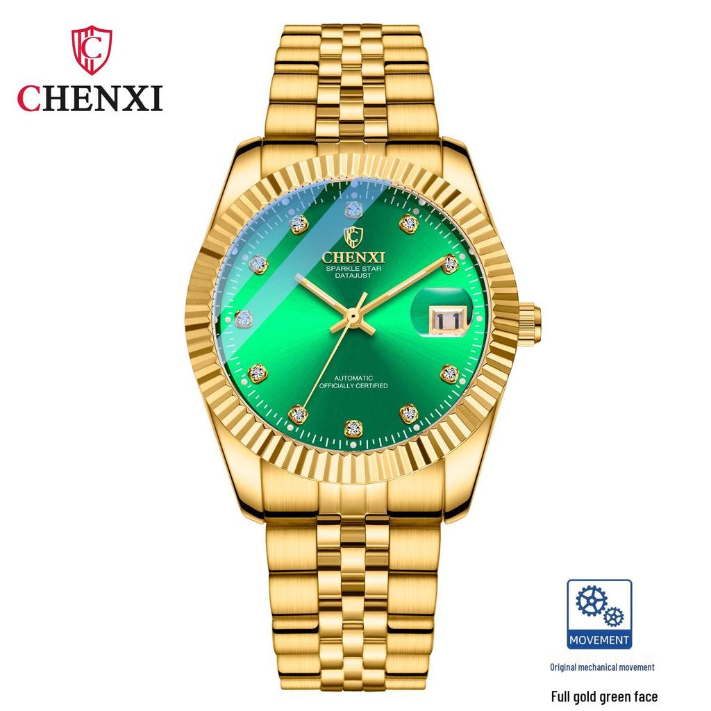 Золотые механические часы CHENXI со стальным ремешком - 8804A Модный трендсеттер Деловое часовое изделие