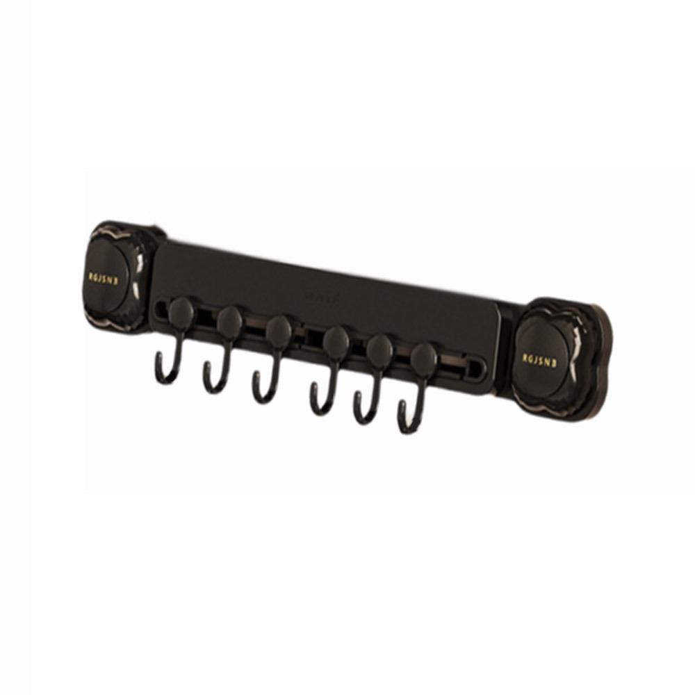 Wall Mounted Kitchen Storage Rack Punch Free Space Saving Suction Cup Cutter Stand Waterproof with 6 Hooks Cutlery Storage Rack
