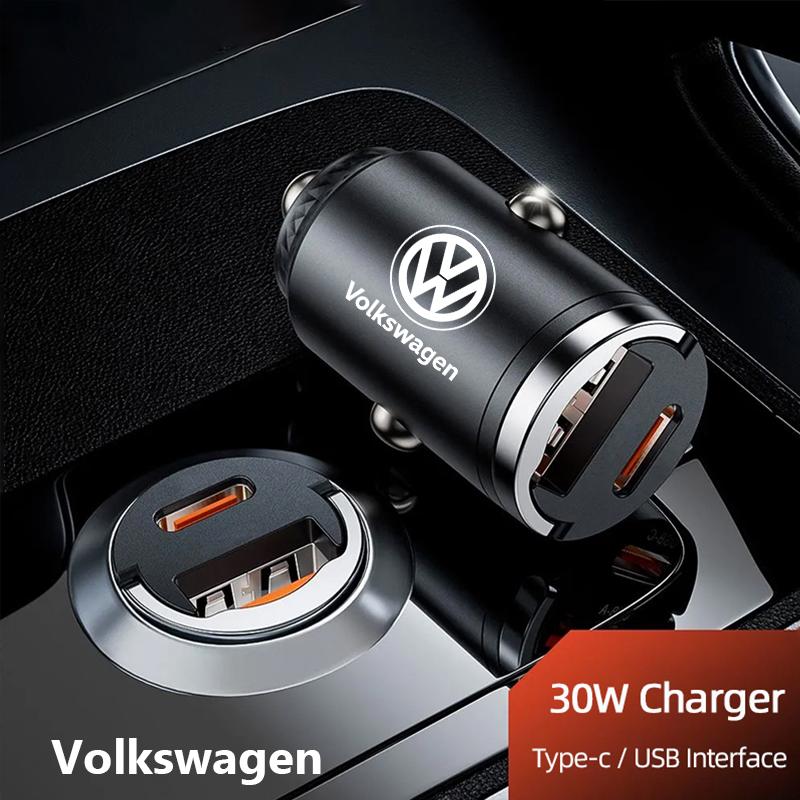 xyz1 Car Fast Charger USB Type-C Charging Adapter Accessories For VW GTI Polo Golf Passat Tiguan Arteon Touareg Taigo Caddy Jetta Bee
