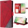 Case for Samsung Galaxy A56 5G - BOOLING - Shockproof Protection Red Synthetic Leather - 2 Tempered Glasses