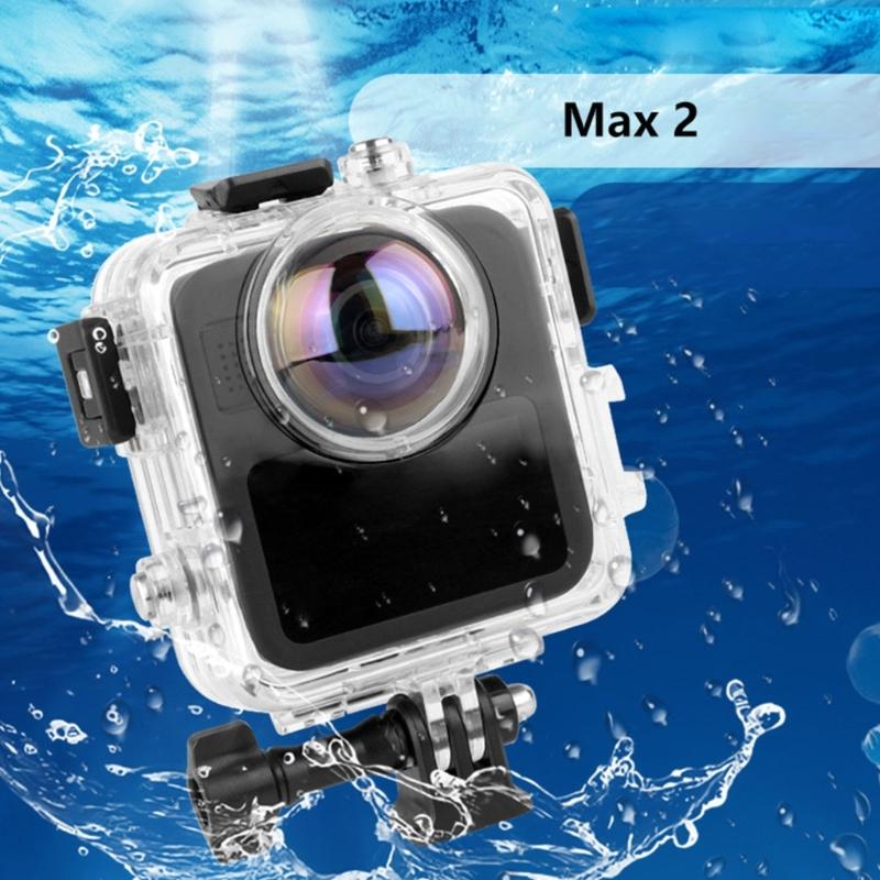 Видимый корпус для экшн-камеры Max2, водонепроницаемый кейс, ударопрочная конструкция, универсальный корпус, крепление с 2-контактными интерфейсами