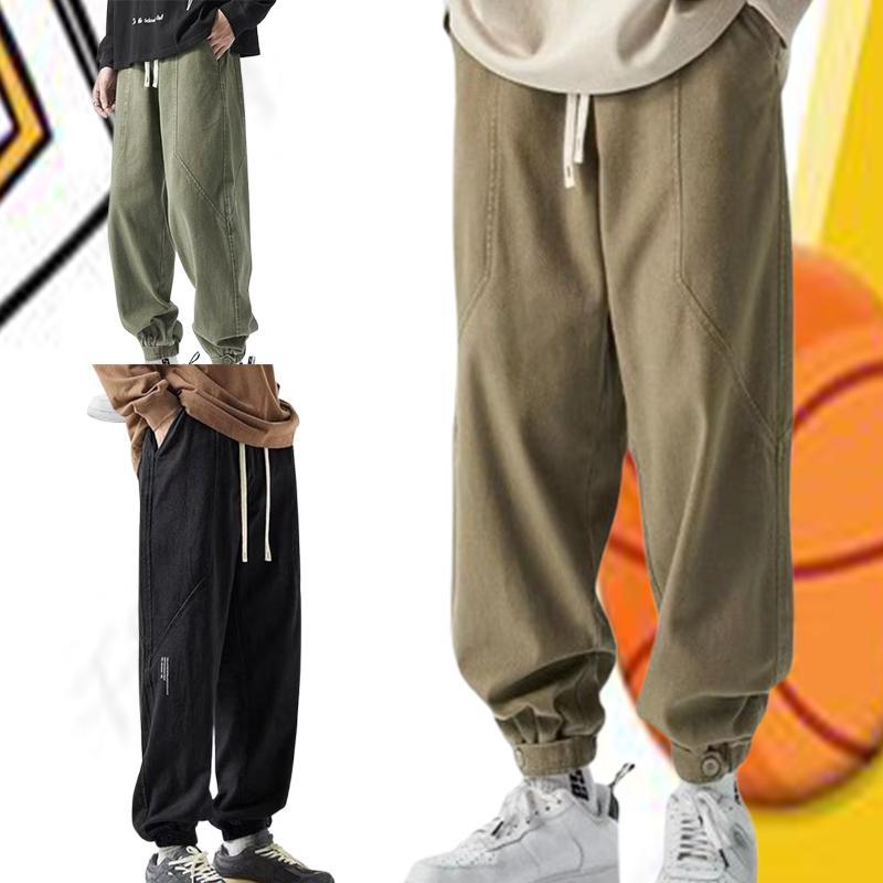 Fashion Men's Cargo Pants Classic Waist Drawstring Street Casual Sports Jogger Male Loose Trousers