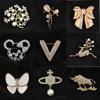 Brooch High-End Niche Silk Scarf Buckle Alloy Diamond Coat Pearl Corsage Pin Accessories