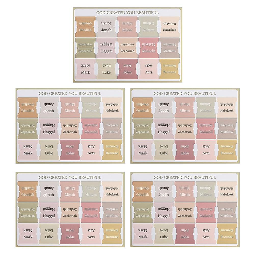 5 листов самоклеящихся бумажных вкладок, закладок, наклеек, библейских индексов, наклеек, крупных ламинированных библейских вкладок для чтения и изучения