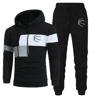Модная мужская одежда, мужские спортивные костюмы, толстовки, костюм на осень-зиму, мужской свитер с капюшоном и спортивные штаны, комплект из двух предметов, большие размеры