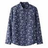 Men's Floral Long-Sleeve Dress Shirts Button Down Breathable Casual Vintage Printed Cotton Shirts Wrinkle-Free Oxford Business Shirt for Men