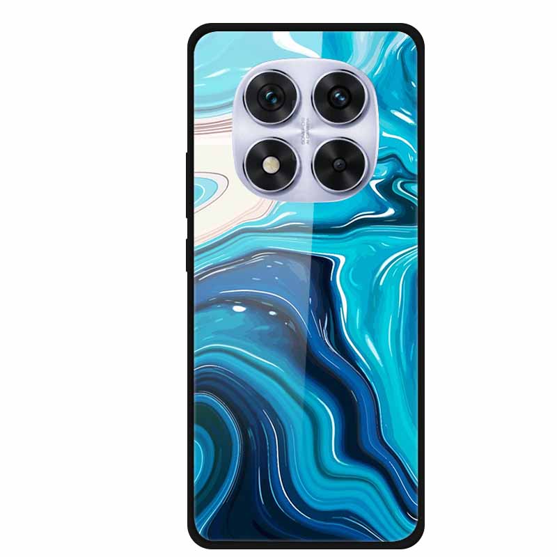 Закаленное Стекло Чехол Для Xiaomi Redmi Note 14 Pro 5G Задняя Крышка ПК Жесткий Ударопрочный Чехлы Пиво Мраморная Текстура Крутой Модный Funda
