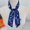 Women Noble Key Printing Skinny Bag Scarf Brand Twill Silk Foulard Neck Tie Scarves For Ladies