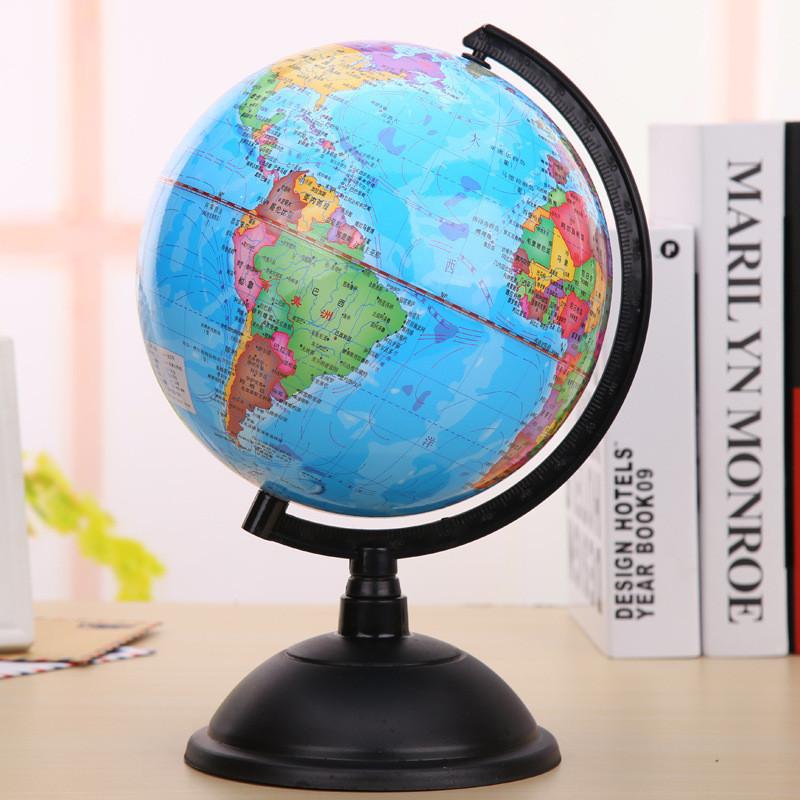 Vibrant Blue Pvc Globe 14.16cm High Definition Earth Model For Classroom Learning In English And Chinese
