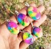 Rainbow Solar Quartz Gemstone 925 Sterling Silver Plated 5 Pcs Bezel Pendant BEZ-66