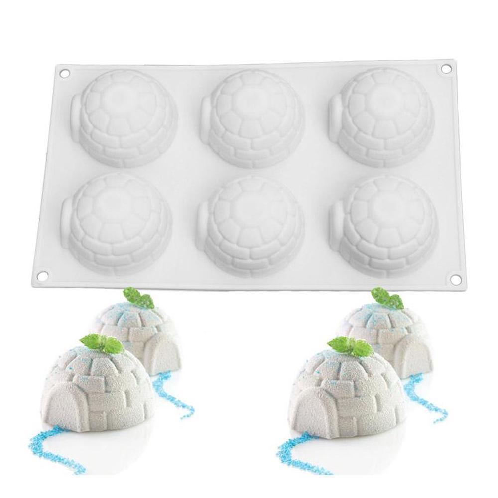 Силиконовая форма 6 полостей Igloo, силиконовая форма для торта для мусса, мороженого, шифоновые аксессуары для выпечки